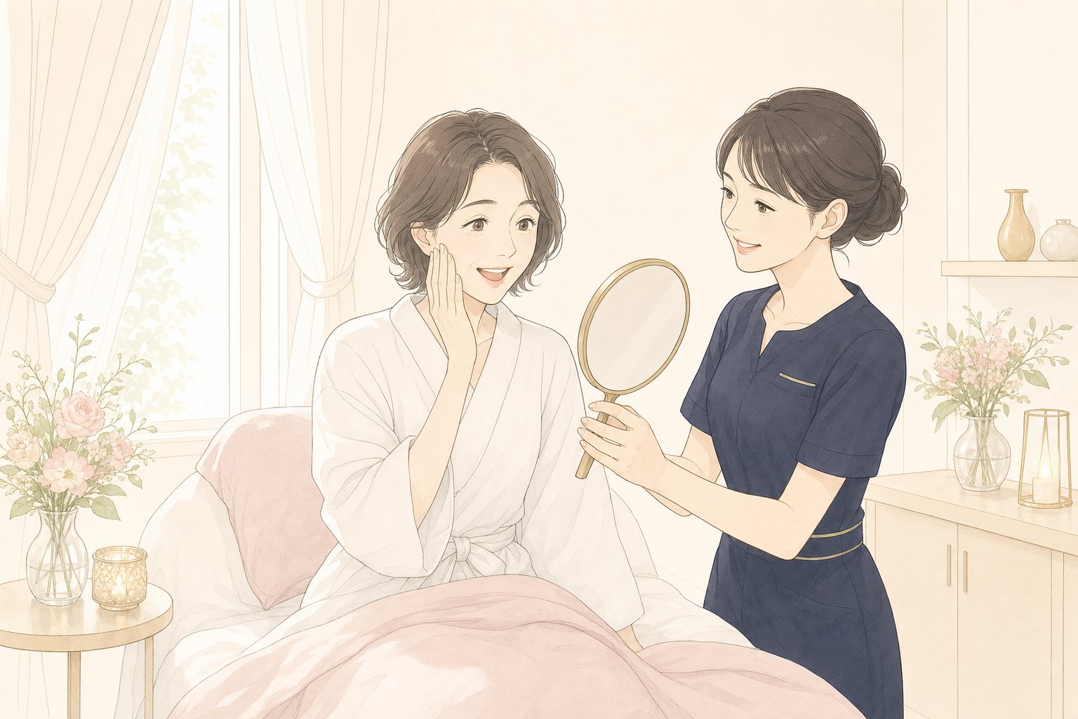 流すと、顔が明るくなります