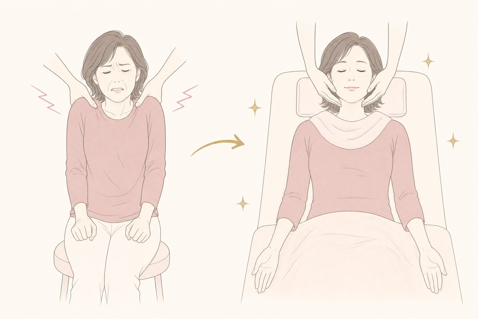 強く押されたあと、体はどうなる？の図