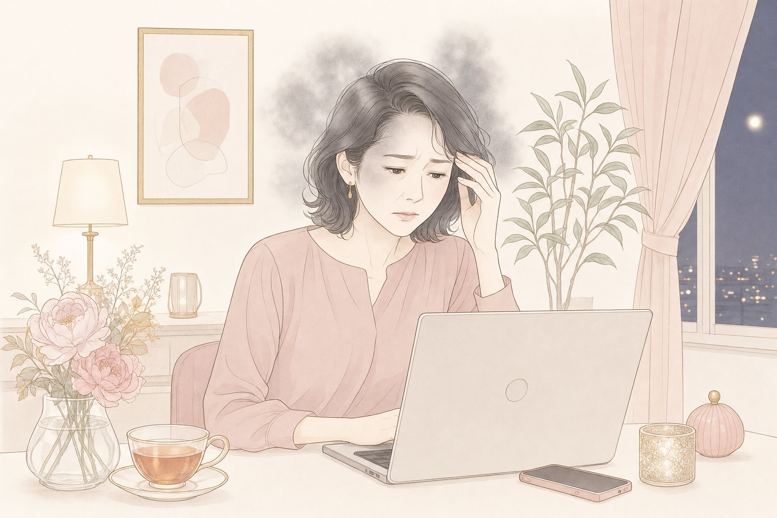 顔と頭に老廃物がたまると…？の図