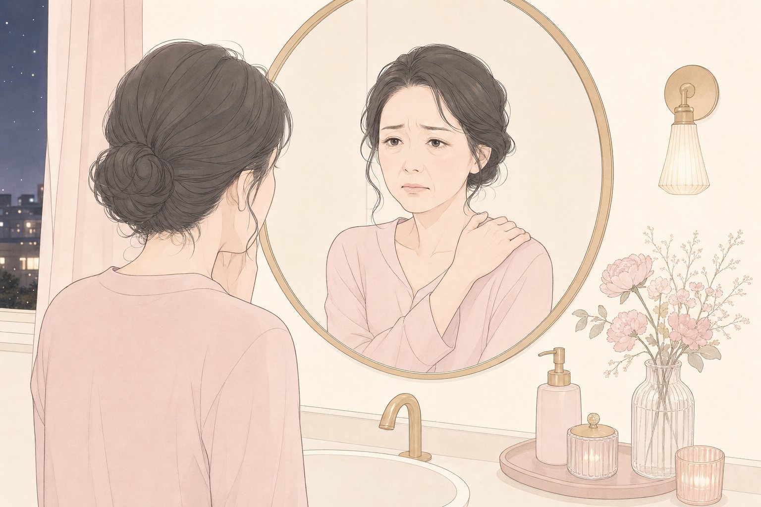 こわばった顔を毎日見ると…?の図