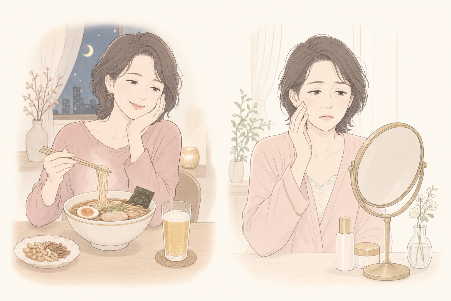 前の晩の塩分とお酒